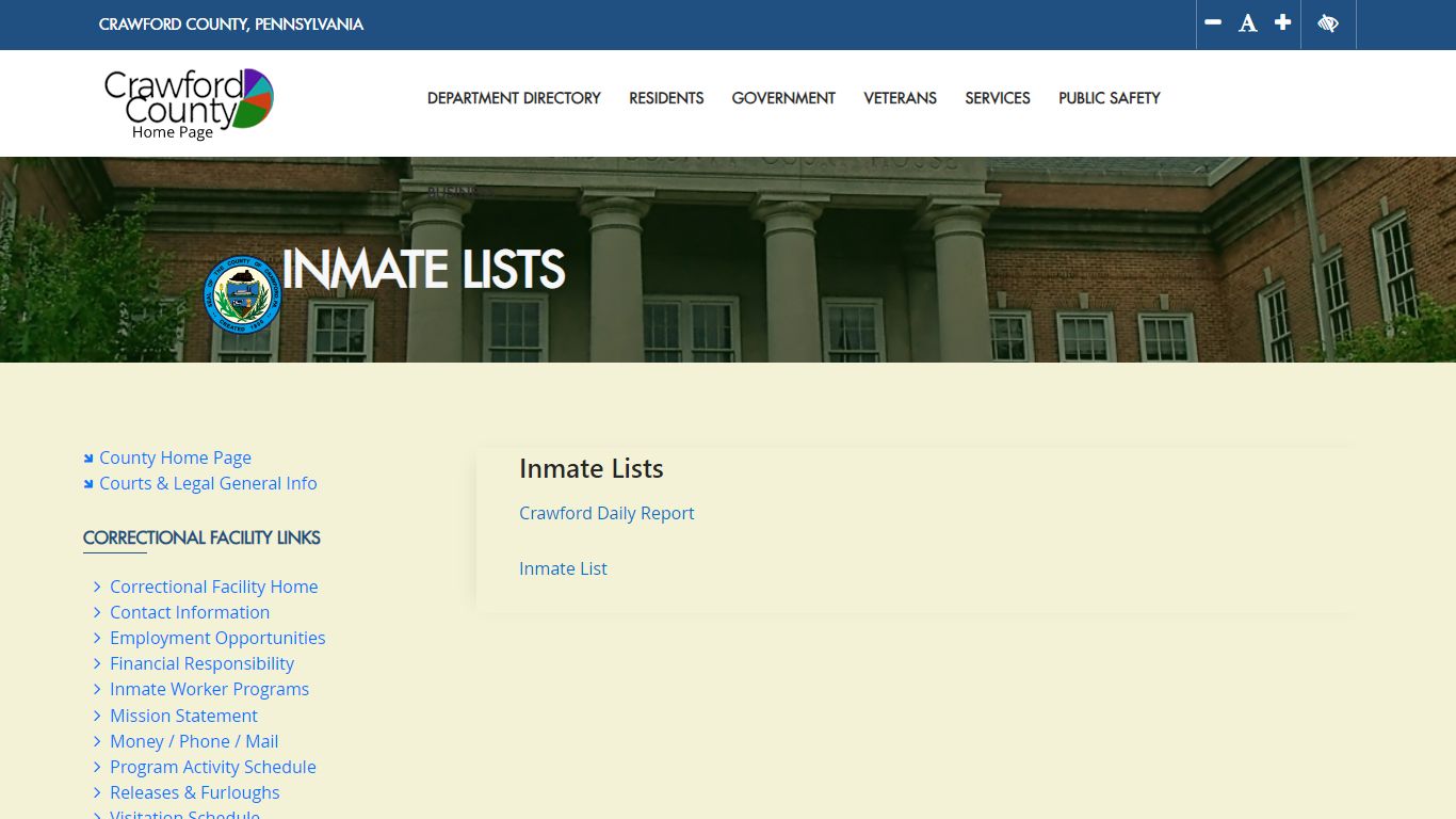 Inmate Lists - Crawford County, Pennsylvania